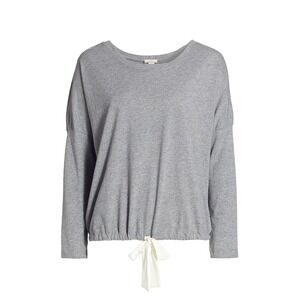 Eberjey NWT Slouchy T-Shirt‎ Top with Bow Heather Gray T1110L Size S